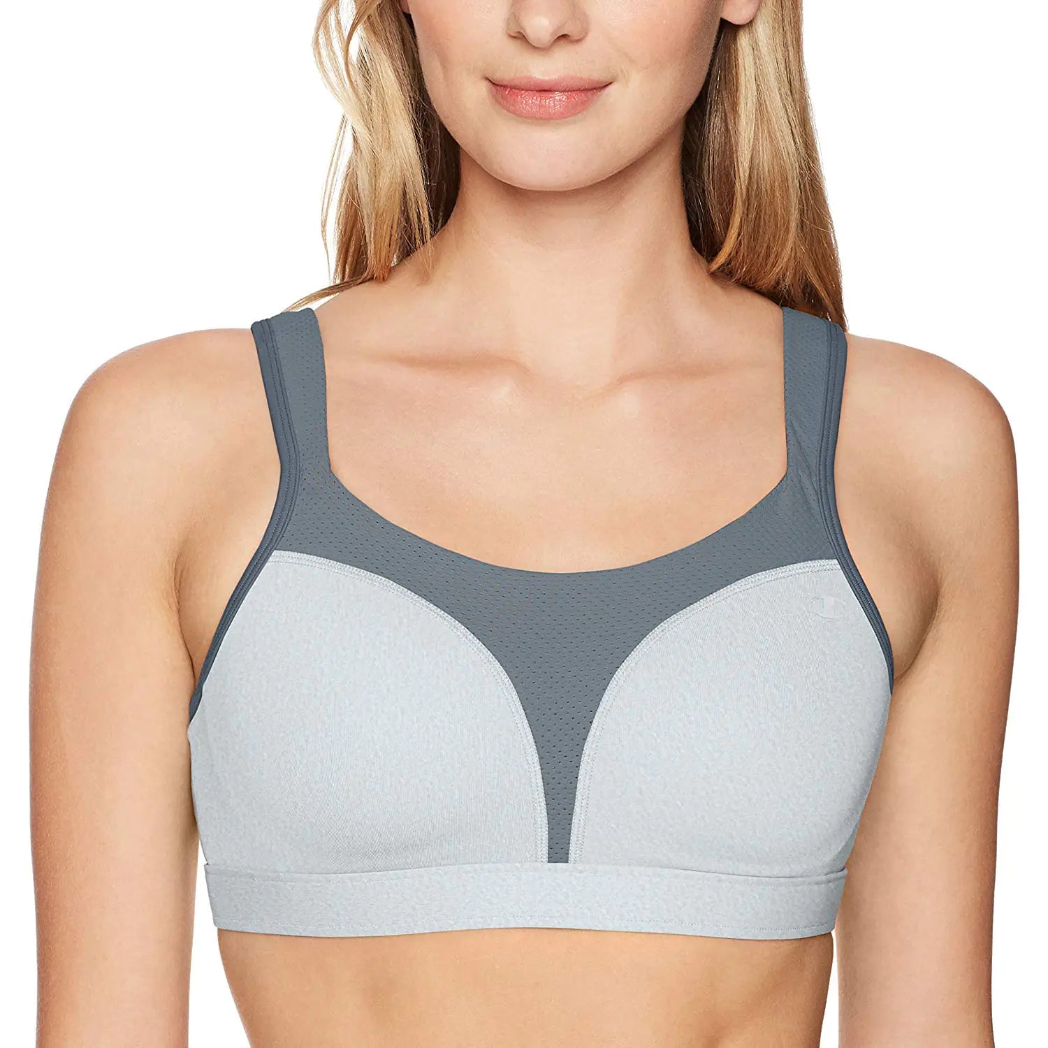 Champion Women's Sports Bra, Spot Comfort, Maximum Support, High-impact Sports Bra for Women 36D Oxford Heather/Medium Gray