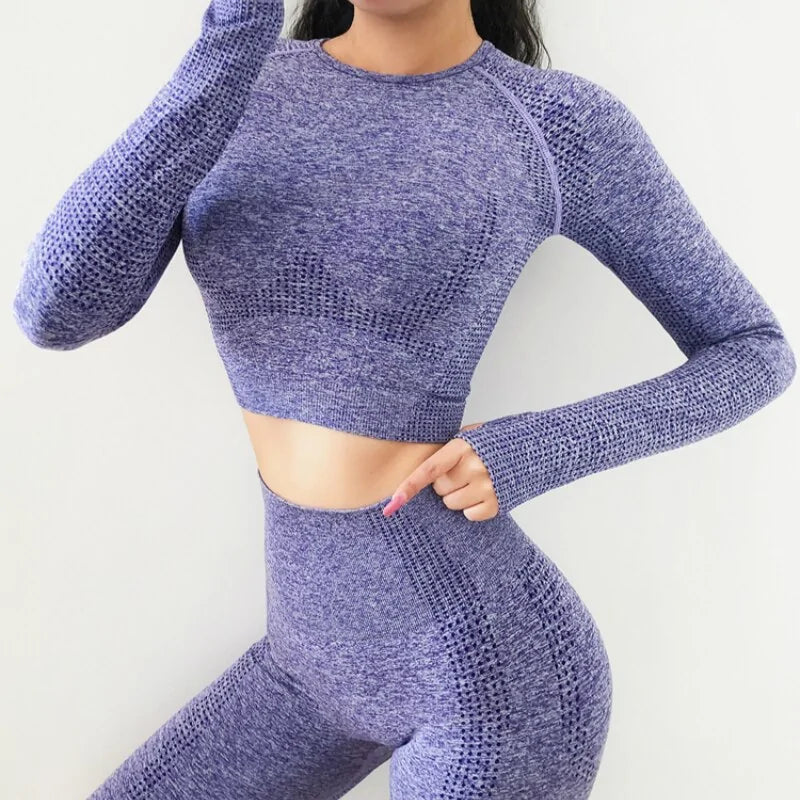 Indigo Flex Sleeve Crop