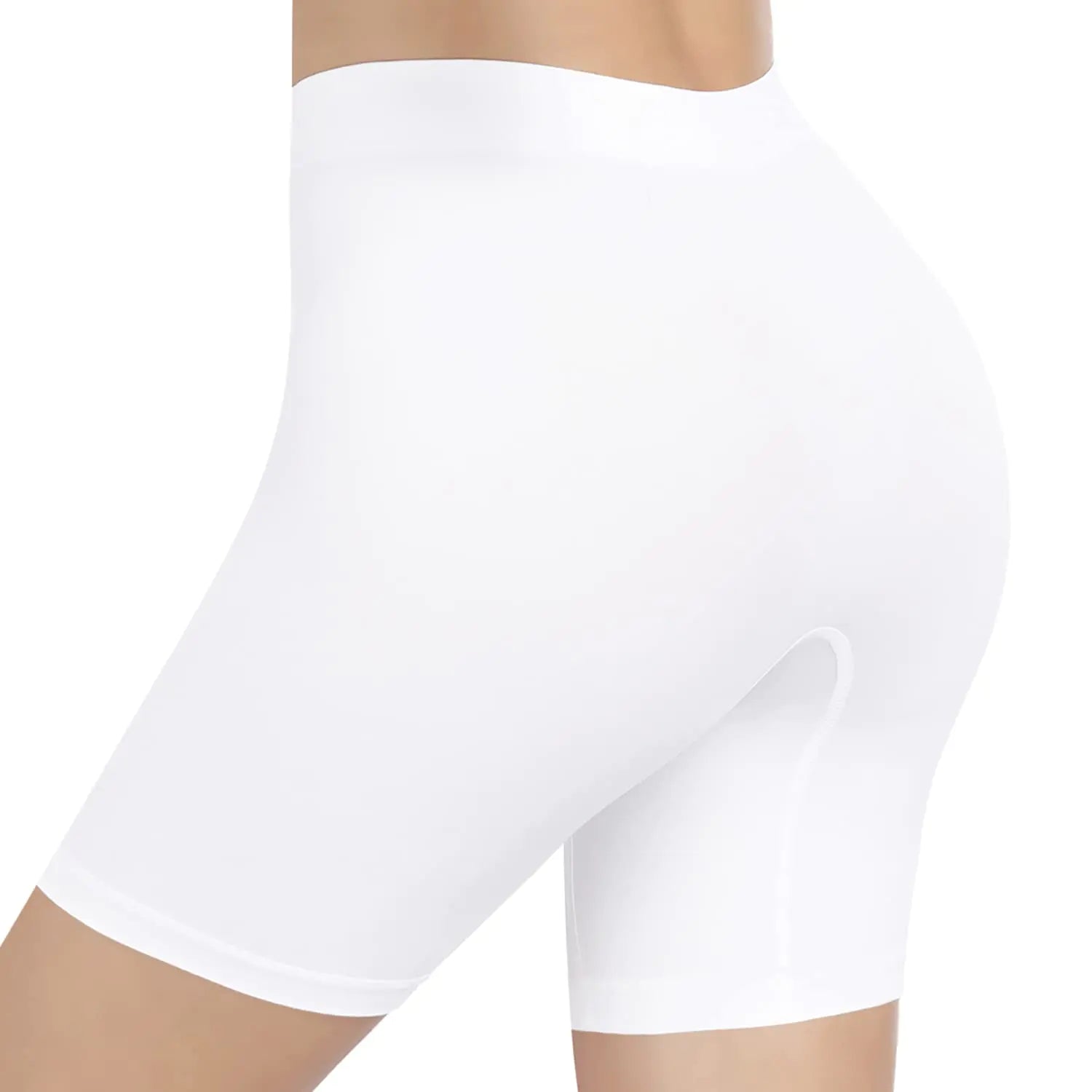 BESTENA Slip Short for Under Dresses Seamless Smooth Workout Yoga Bike Shorts for Women 1pack White#01 Small